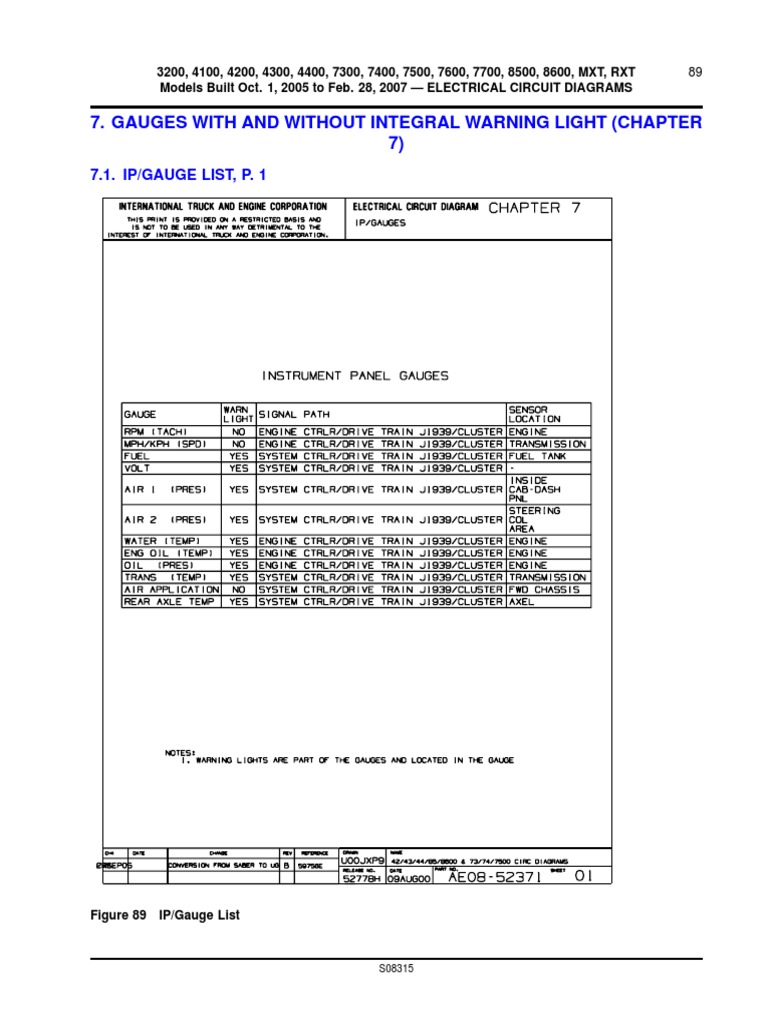 Navistar 2005-2007 International Body &Chassis Wiring Diagrams and Info