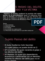 El Sujeto Pasivo Del Delito, El Ofendido y La Victima