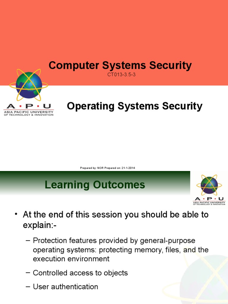 Protection Features Provided by Operating Systems: Memory Protection ...