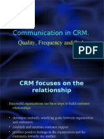 Communication in CRM-Quality , Style, Frequency