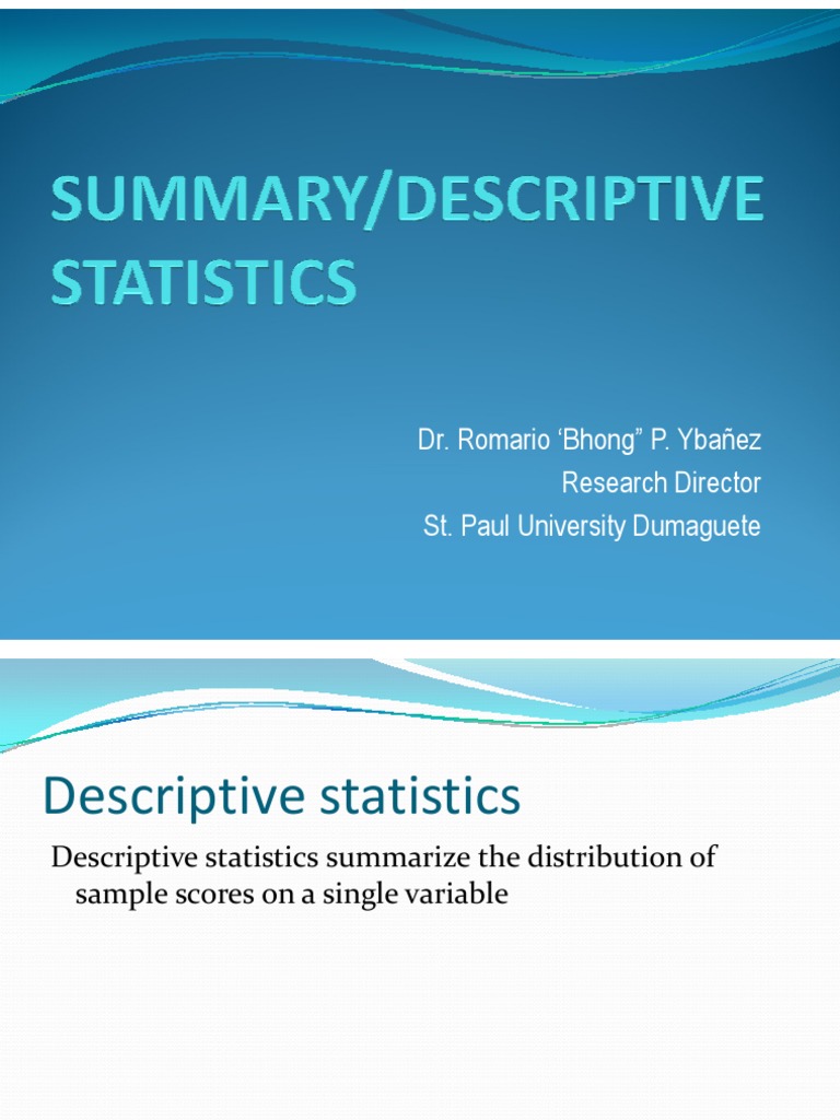 Understanding Descriptive Statistics | PDF | Teaching Methods & Materials
