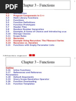 Chapter 3 - Functions: Outline 3.1 3.2 Program Components in C++