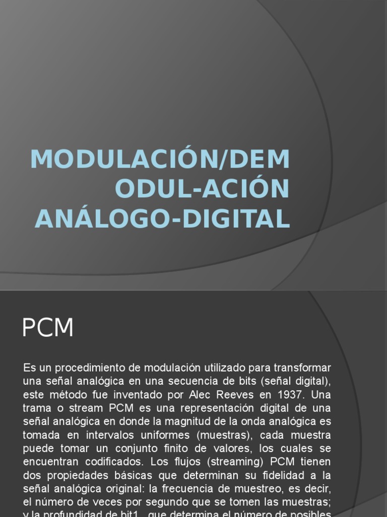 Modulación Por Impulsos Codificados (PCM) Electrónica Ingeniería en