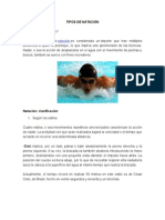 Tipos de Natación