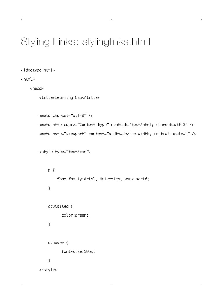 CSS Link Styling Techniques | PDF | Computers