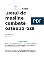 Uleiul de Masline Combate Osteoporoza: D:News