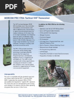 MORCOM PRC-178A Tactical VHF Transceiver: in Addition, The PRC-178A Has The Following Features