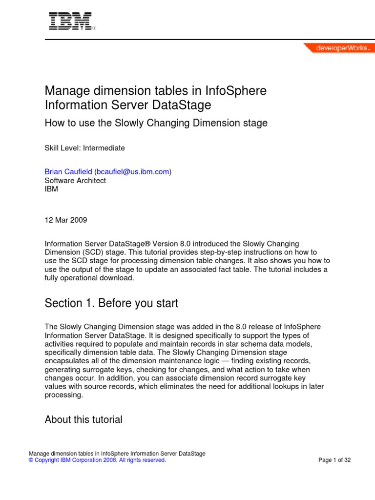 DM 0903 Data Stage Slowly Changing PDF | PDF | Ibm Db2 | Databases