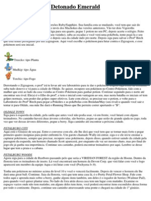 Detonado Pokemon Emerald, PDF, Pokémon