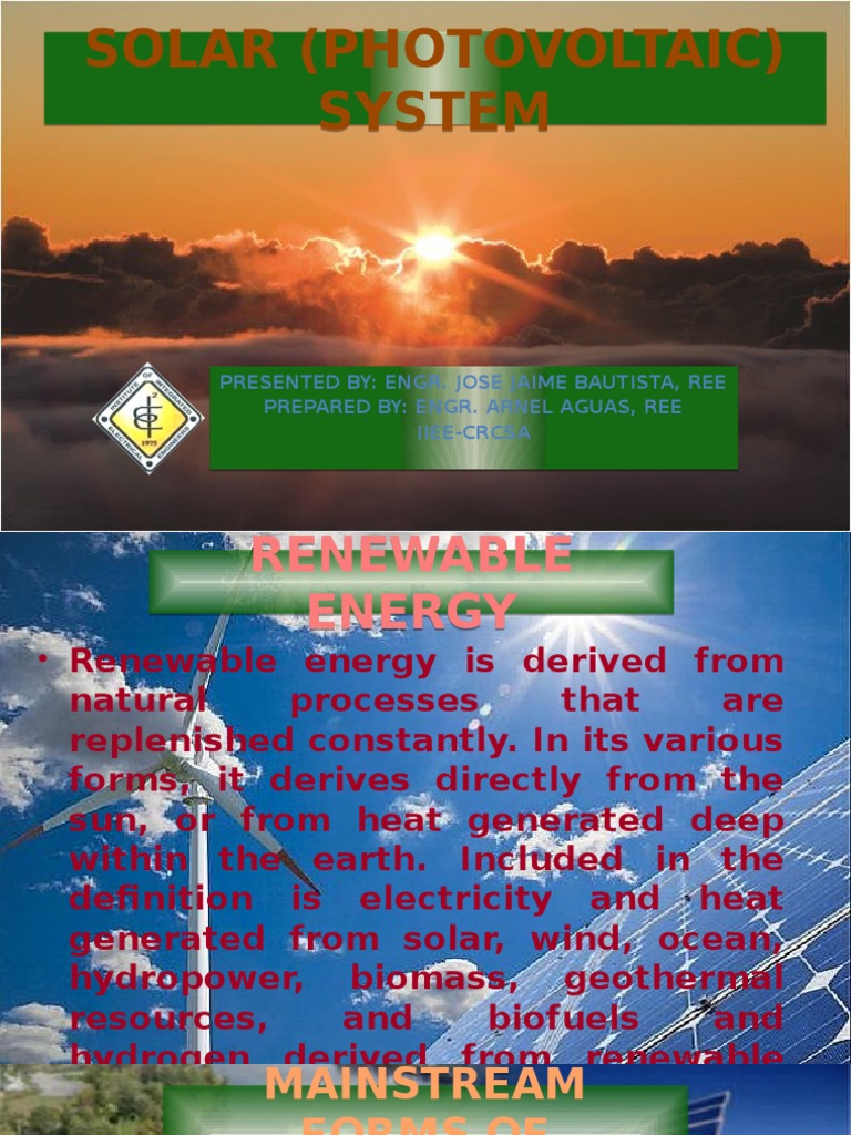 Solar (Photovoltaic) System Presentation | Photovoltaic System