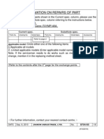 Information On Repairs of Part: Applicable Model