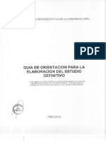 Guia de Orientacion Para La Elaboracion Del Estudio Definitivo