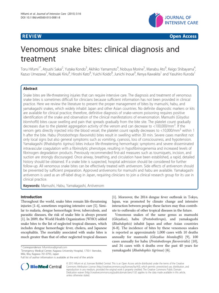 Snake Bite 1 | Clinical Medicine | Medicine