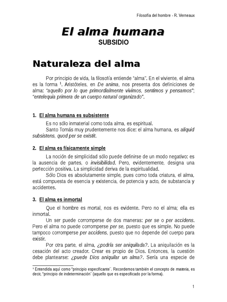 Naturaleza y esencia del alma humana | PDF | Tomás de Aquino | Alma, image size:768x1024