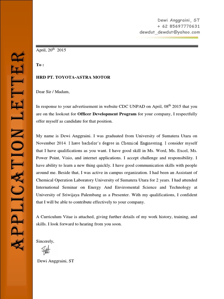 Application for Officer Development Program | PDF