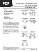 Micropower, Rail-to-Rail Input and Output Operational Amplifiers OP196/OP296/OP496