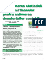 Eşantionarea Statistică În Auditul Financiar Pentru Estimarea Denaturărilor Contabile