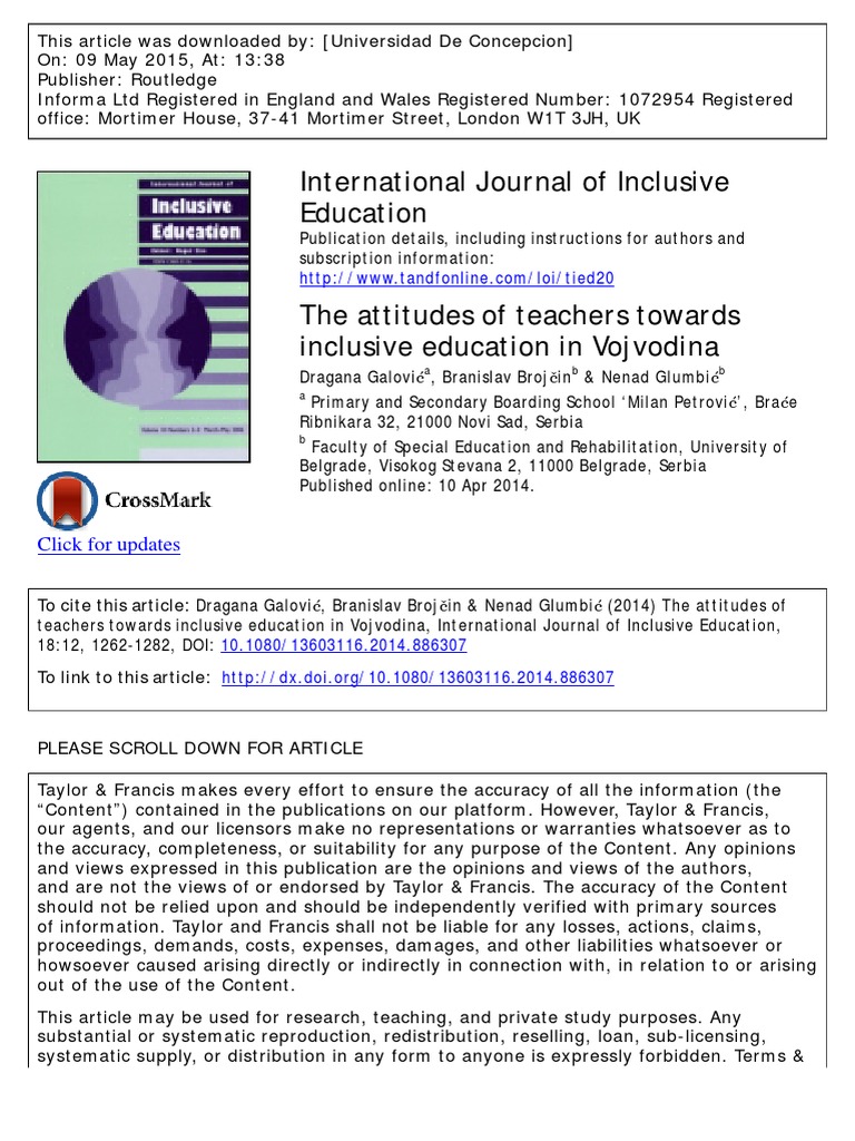 Teachers' Views on Inclusion | PDF | Inclusion (Education) | Special ...