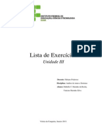 Lista de Exercícios de Sinais e Sistemas