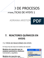 Tutorial Hysys. Reactores Quimicos