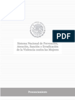 Pronunciamiento del Sistema Nacional de Prevención, Atención, Sanción y Erradicación de la Violencia contra las Mujeres 