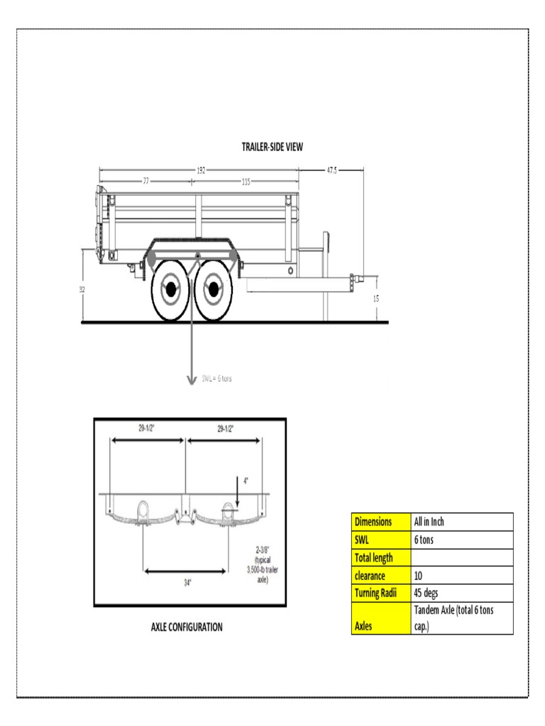 Trailer-Side View: All in Inch 6 Tons | PDF