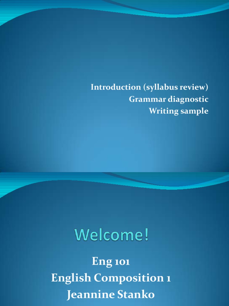 Eng 101 Syllabus and Course Overview | PDF | Language Arts & Discipline ...