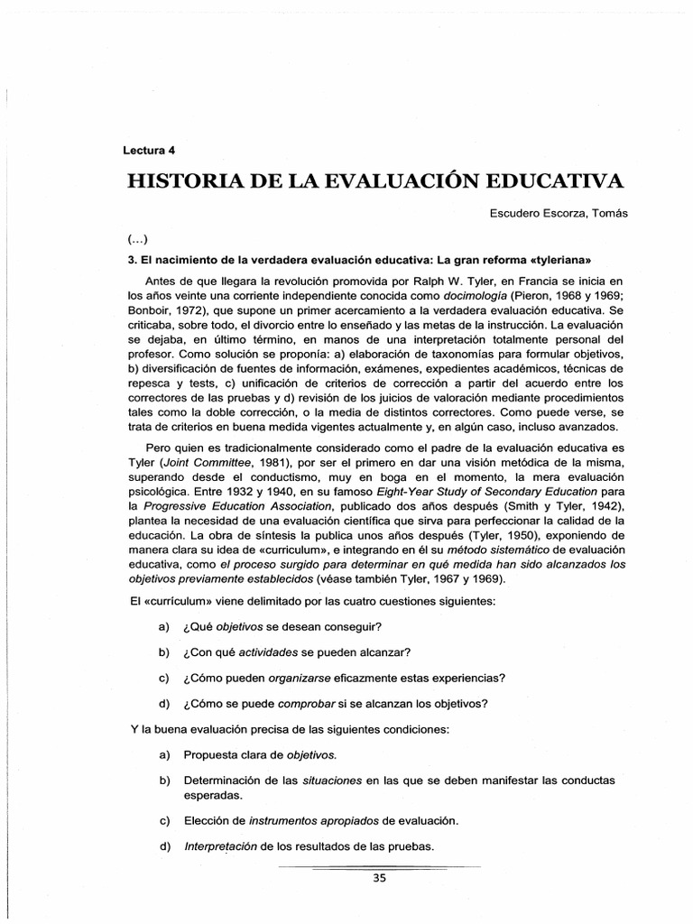 Historia de la Evaluación Educativa | PDF | Evaluación | Toma de decisiones