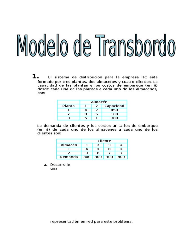 Solucion Laboratorio 07 - Modelos de Transbordo | PDF | Programación lineal  | Al por menor