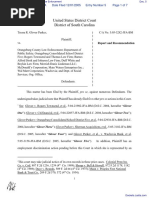Glover Parker v. Orangeburg County Law Enforcement - Document No. 5