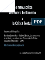 UCA Los Manuscritos y La Critica Textual
