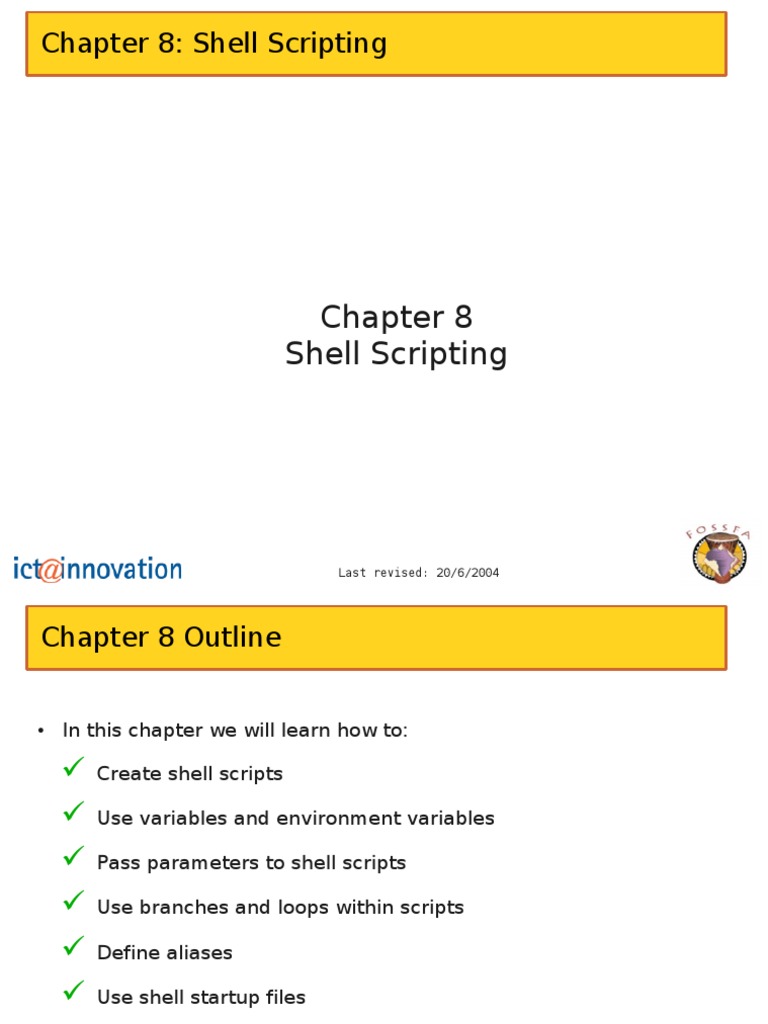 Chapter 8 Shell Scripting | PDF | Control Flow | Scripting Language
