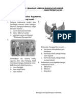 Soal UH PKN Kelas 3 Bab Bangga Sebagai Bangsa Indonesia Semester 2