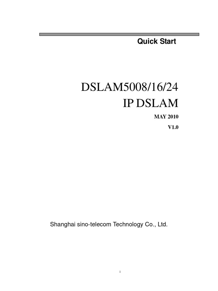 DSLAM5008 Quick Start Guide | PDF | Command Line Interface | Digital ...