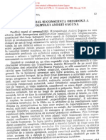 Moldovan, Pr. Ilie - Profilul moral si constiinta ortodoxa a Mitropolitului Andrei Saguna [RT, 1-2, 1996]