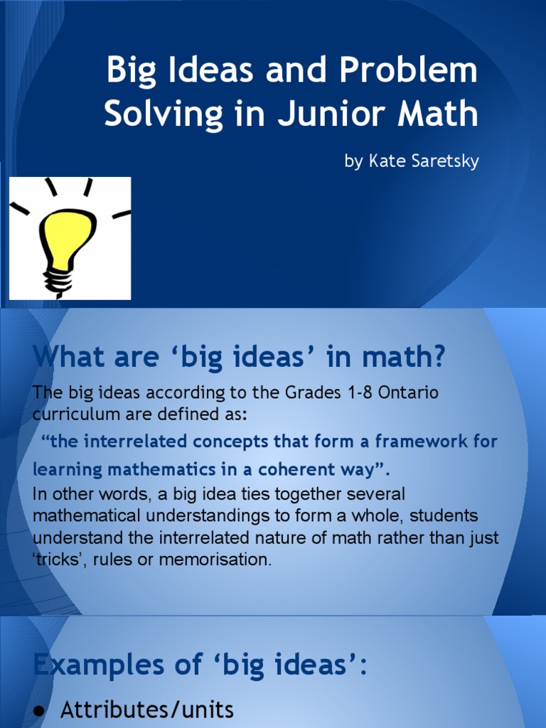 big ideas in math Physics & Mathematics Mathematics