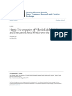 Haptic Tele-operation of Wheeled Mobile Robot and Unmanned Aerial