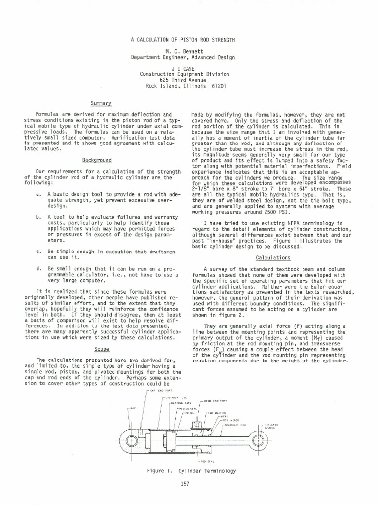 A Calculation of Piston Rod Strength M.C PDF Strength Of