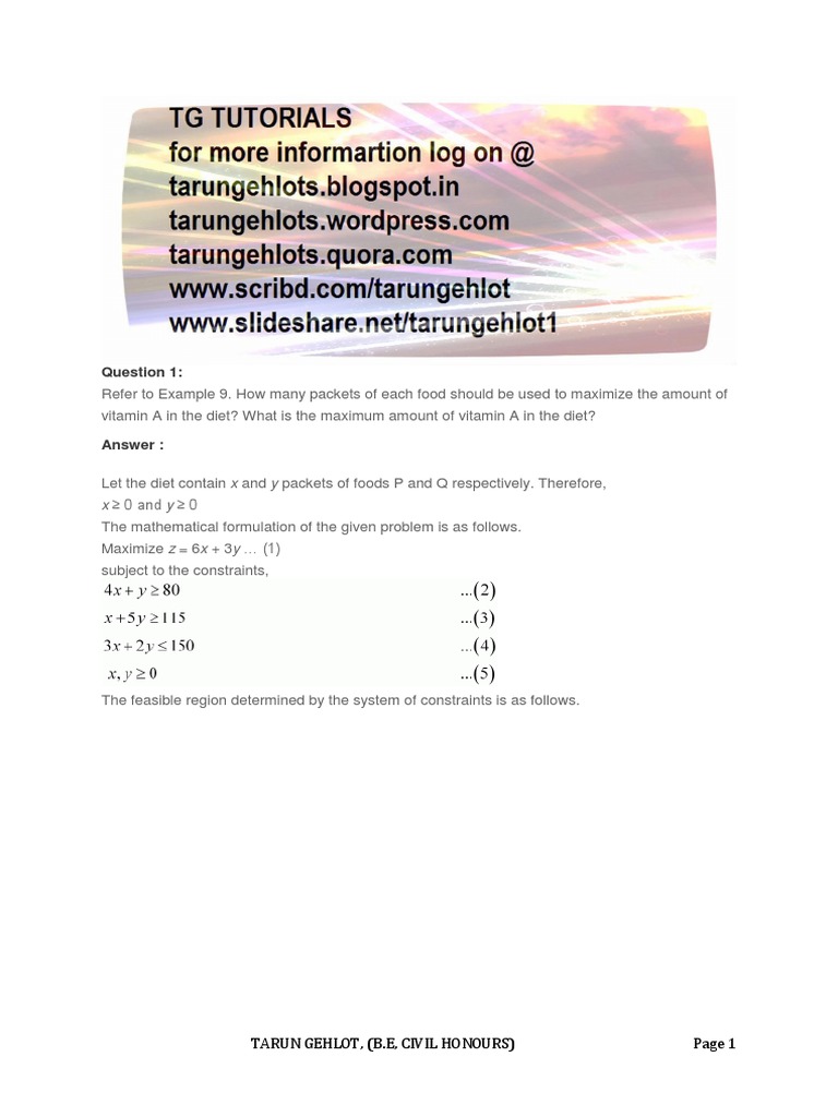 Class 12 LPP Solutions Explained | PDF | Maxima And Minima | Airlines