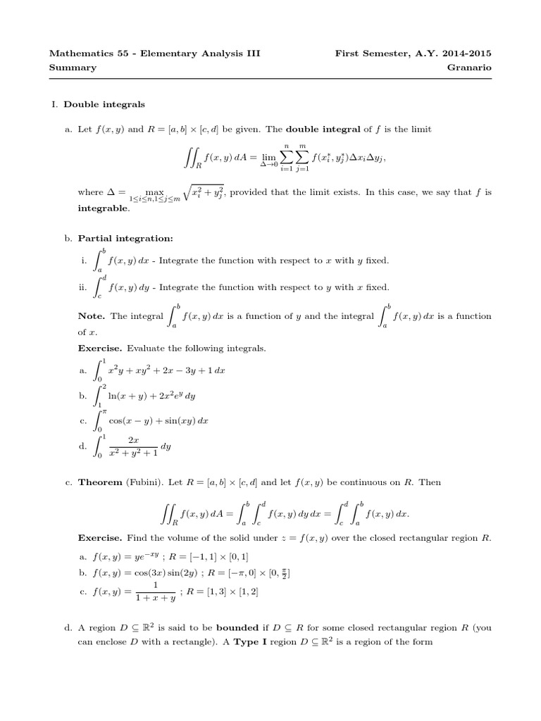 Handout II | Download Free PDF | Integral | Trigonometric Functions