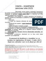 Anunt Inscriere Finalizare Studii 2015