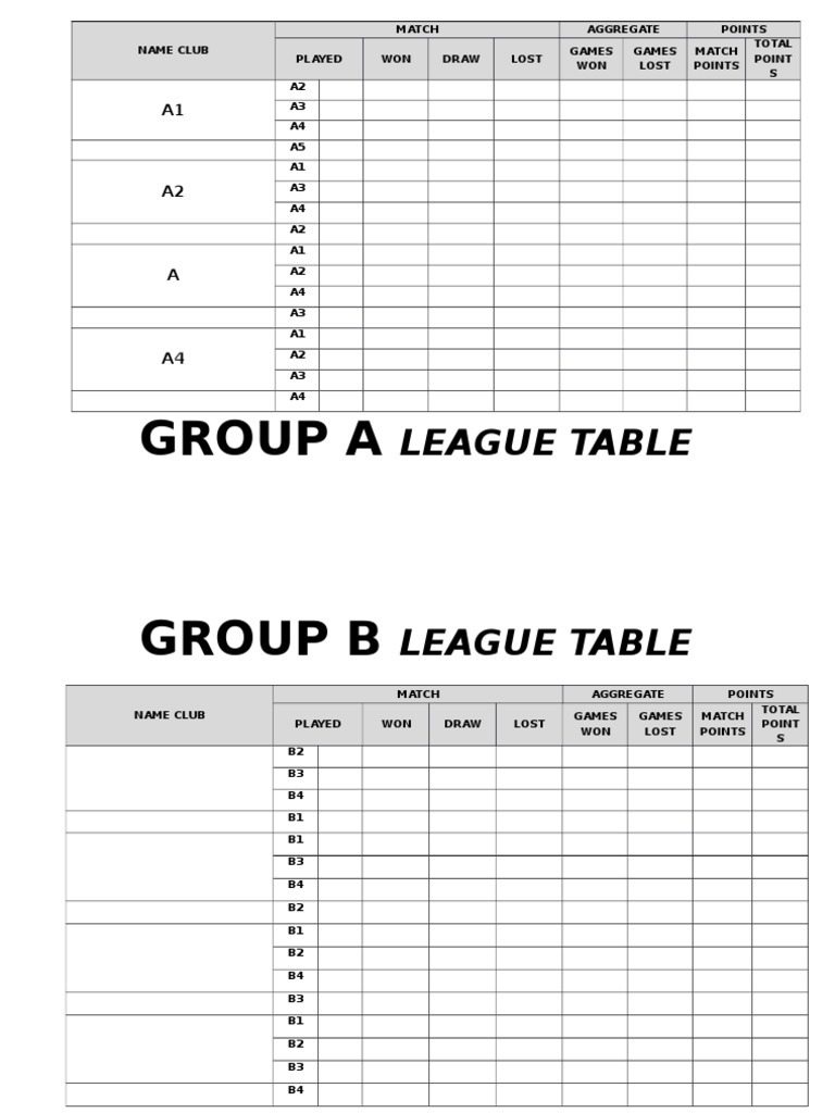 League Table Overview For Clubs PDF