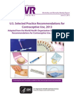 U.S. Selected Practice Recommendations for Contraceptive Use, 2013