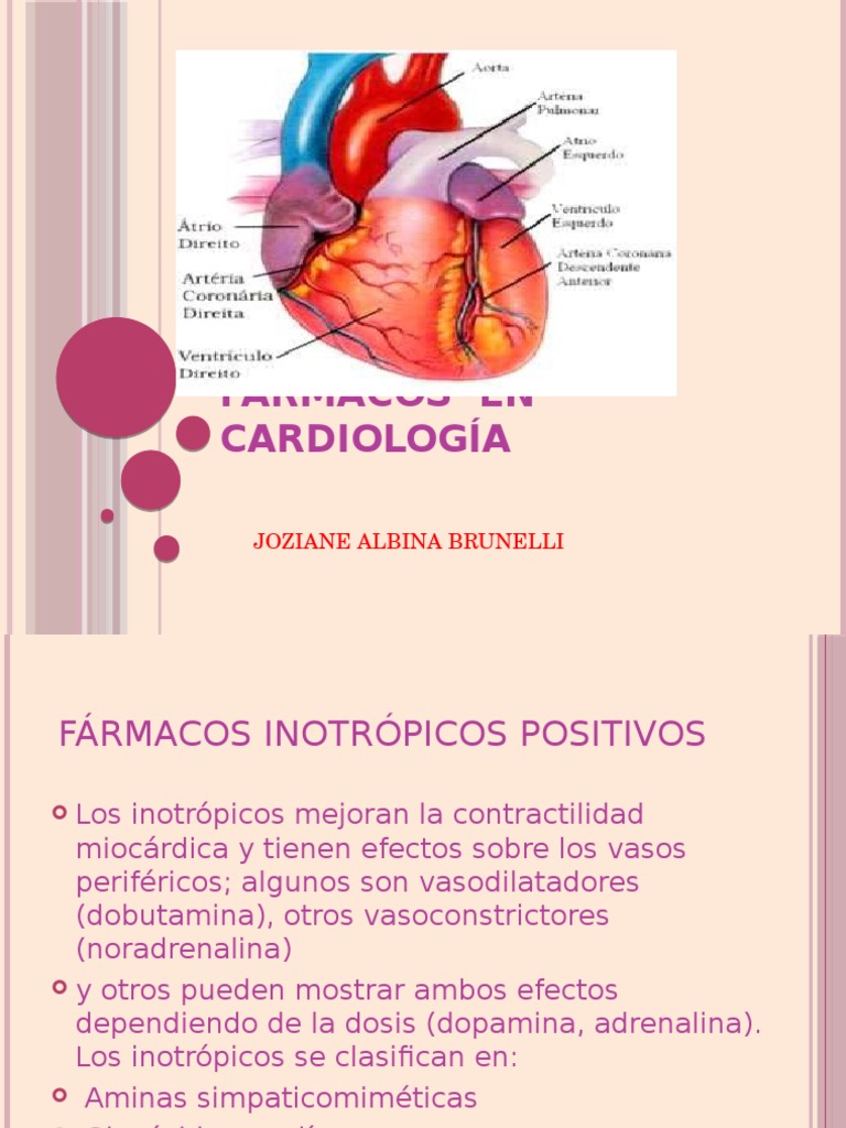 Farmacología Cardiaca: Inotrópicos y Vasoconstrictores | PDF | Angina ...