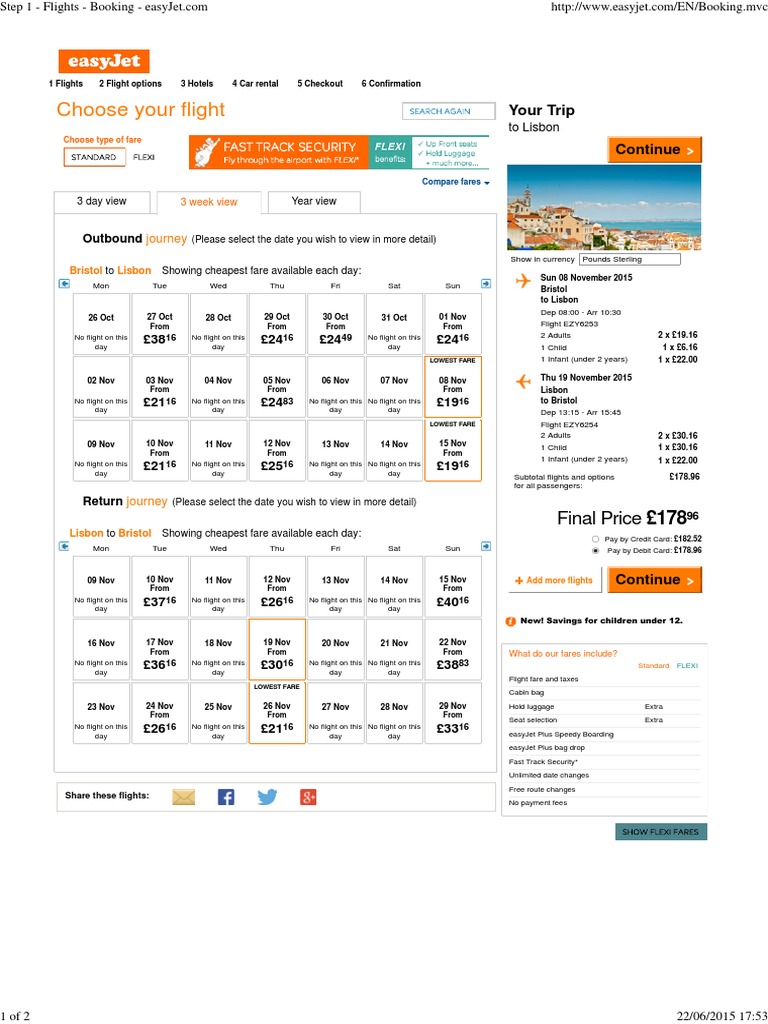 Flights - Booking - EasyJet  Baggage  Fee