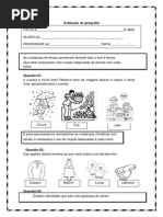 Avaliação de Geografia 2º ANO