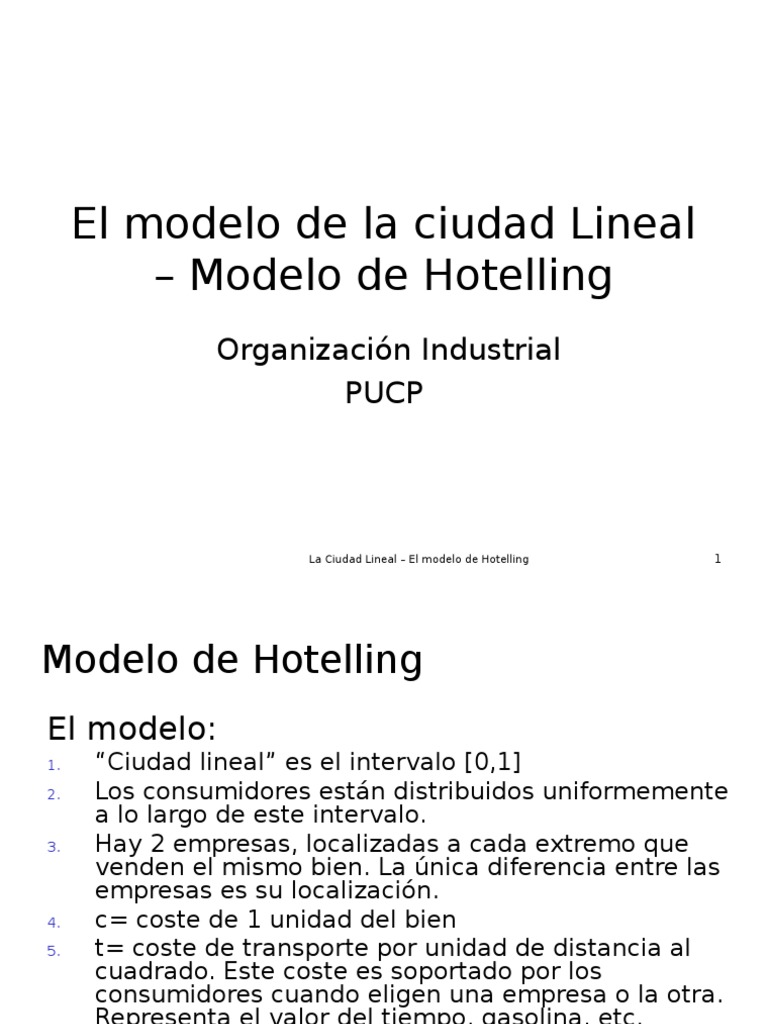 Modelo de Hotelling | PDF | Excedente económico | Los consumidores