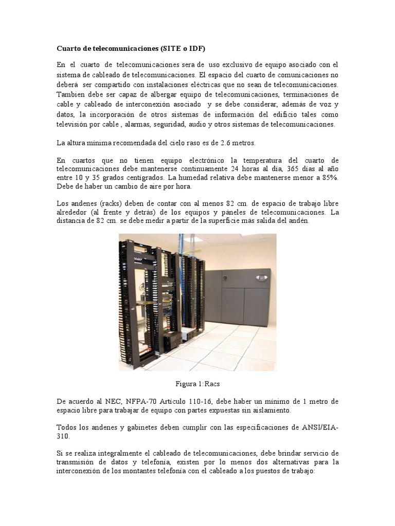 Cuarto de Telecomunicaciones | PDF | Informática | Tecnología
