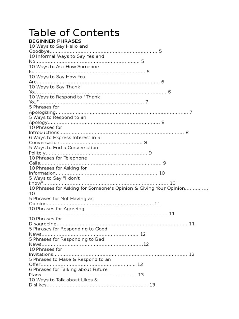 Essential Conversational Phrases Guide | PDF