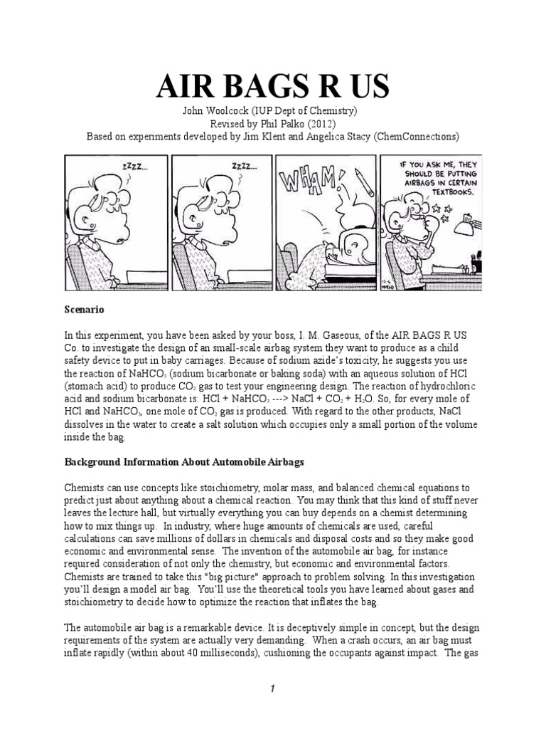 Airbag Lab PDF Gases Mole (Unit)